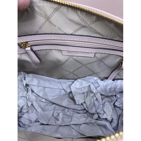 Michael Kors New Cleo Medium Satchel Soft Pink Saffiano Leather Cross Bo… - Picture 8 of 10